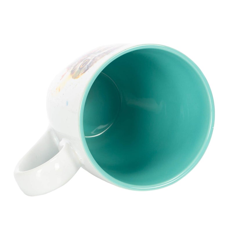 DEMDACO Saw Whet Owl Watercolor Blue On White 12 Ounce Glossy Stoneware Mug With Handle - Image 4